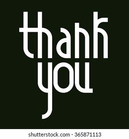 Thank You lettering. Custom typography