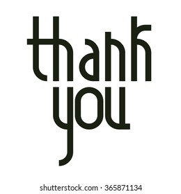Thank You lettering. Custom typography