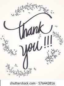 Thank you lettering decorative card