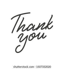 Thank You. Lettering design of Thank you calligraphy label