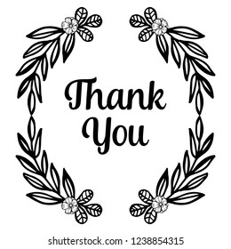 Thank You Lettering Design Flower Vector Stock Vector (Royalty Free ...