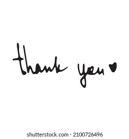 Thank you lettering doodle. Gratitude. Vector illustration