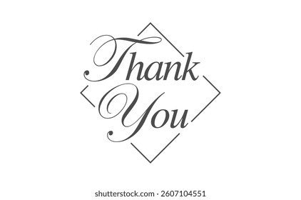 Thank You lettering. Elegant inscription. Thanks card. Vector illustration.