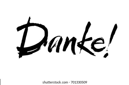 Thank you lettering in german. Danke Hand drawn vector phrase. Handwritten modern brush calligraphy for invitation and greeting card, t-shirt, prints and posters