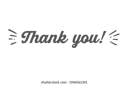 Thank you lettering. Greeting card text design in calligraphic style font. 