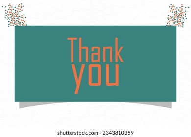 Thank You  lettering Greeting Card. Typographical Vector Background.