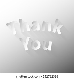 Thank You lettering Greeting Card. Typographical Vector Background.