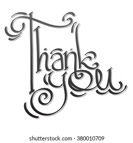 Thank You Lettering Hand Drawing Stock Vector (Royalty Free) 380010709 ...