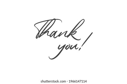 Thank you lettering. hand drawn style typographic phrase. Vector illustration isolated message.