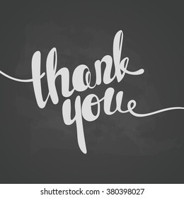 Thank you lettering. Hand written Thank you poster. Modern hand lettering. Vector illustration