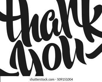 Thank you lettering. Hand written Thank you poster. Modern hand lettering.