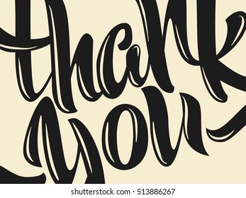 Thank you lettering. Hand written Thank you poster. Modern hand lettering.