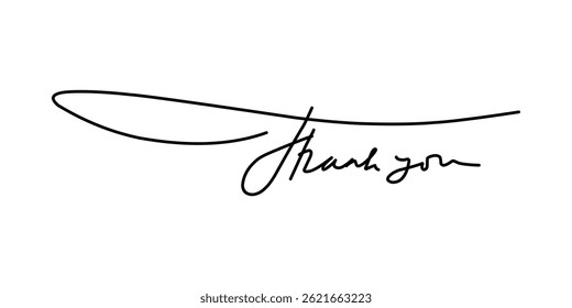Thank You Lettering Handwriting Template for Clip Art, Signature, Icon, or Logo.