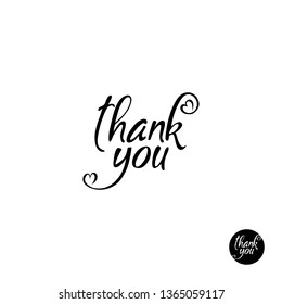 thank you lettering, handwritten and calligraphy vector illustration