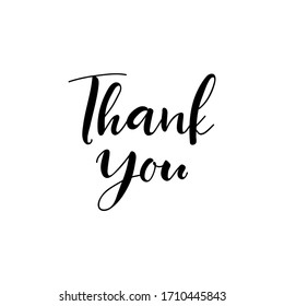 Thank You. Lettering. Ink illustration. Modern brush calligraphy Isolated on white background