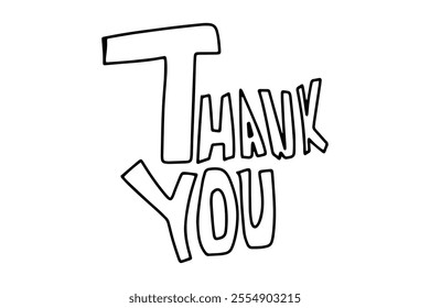 thank you lettering isolated on white background
