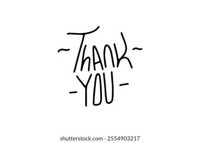 thank you lettering isolated on white background