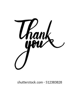 Thank you lettering with modern hand writing calligraphic in vector format. This concept design for card, banner or advertising