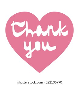 Thank You Lettering On Heart Vector Stock Vector (Royalty Free ...