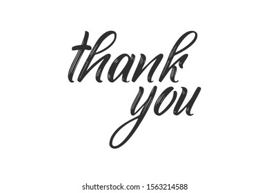 Thank you lettering on white background full vector 