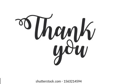 Thank you lettering on white background full vector 