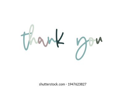 Thank You Lettering On White Background Stock Vector (Royalty Free ...