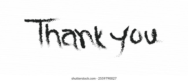 Thank you lettering on white background. Hand drawn lettering style calligraphy.