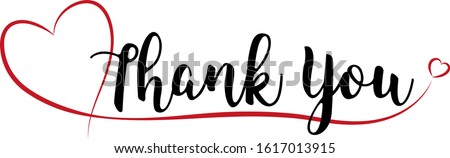Thank You Lettering with Red Heart