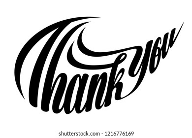 Thank You Lettering Swoosh svg