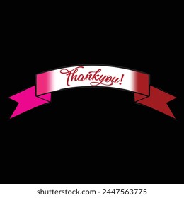 Thank you lettering template with black bg. Thanks, message for your page, with big letters thank you on colorful background shapes.