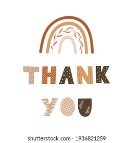 Thank you - lettering template design. Vector illustration.