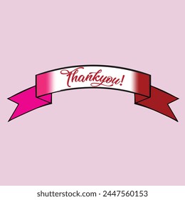 Thank you lettering template. Thanks, message for your page, with big letters thank you on colorful background shapes.