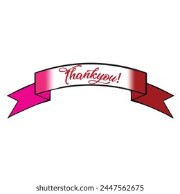 Thank you lettering template with white background. Thanks, message for your page, with big letters thank you on colorful background shapes.