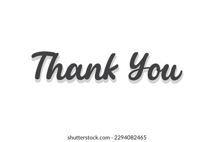 Gracias por escribir texto con sombra de caída. Mensaje de agradecimiento con estilo dibujado a mano. Vector caligráfico cursivo.