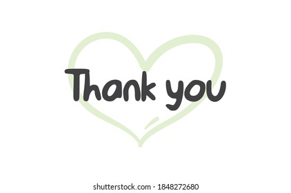 Thank You Lettering Text Heart Background Stock Vector (Royalty Free ...