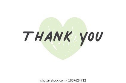 Thank You Lettering Text Heart Background Stock Vector (Royalty Free ...