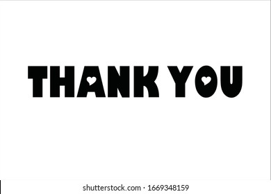Thank you lettering text with white background.