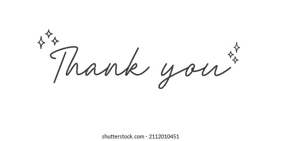 Thank you lettering. Thanks message calligraphy in modern hand drawn style font.