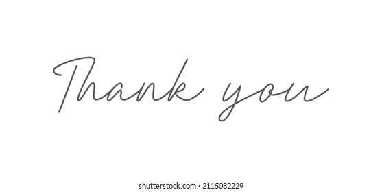 Thank you lettering. Thanks message calligraphy in modern hand drawn style font.