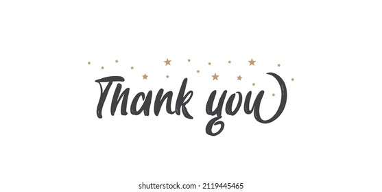 Thank You Lettering Thanks Message Calligraphy Stock Vector (Royalty ...