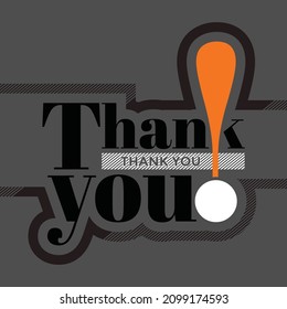 Thank you lettering typography graphic design in vector illustration