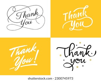 "Thank you" lettering in vector art format, suitable for business card 
 or any design project.