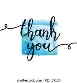 thank you lettering, vector handwritten text, card template