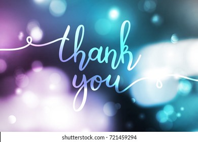 thank you lettering, vector handwritten text, card template