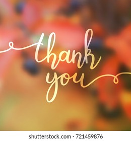 thank you lettering, vector handwritten text, card template