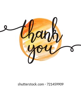 thank you lettering, vector handwritten text, card template