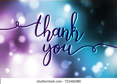 thank you lettering, vector handwritten text, card template