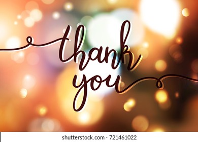 thank you lettering, vector handwritten text, card template