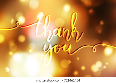 thank you lettering, vector handwritten text, card template