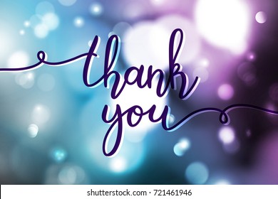 thank you lettering, vector handwritten text, card template